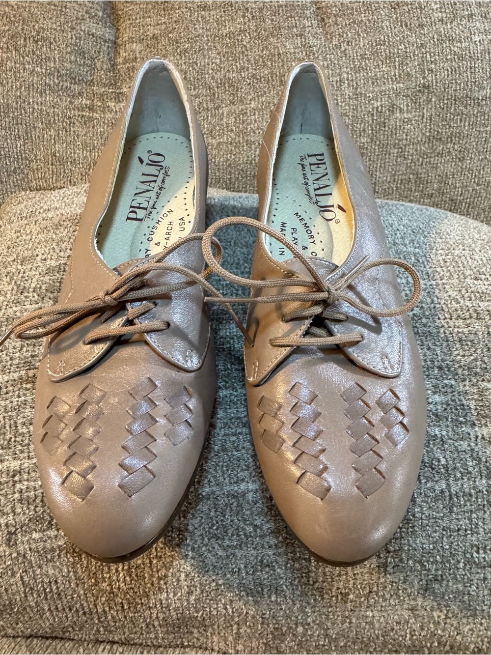 Vintage Penaljo Leather Fine Art of Comfort lace-up oxford flats #24260 Size 5M - Picture 3 of 11